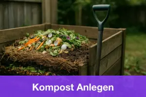 Kompost anlegen - Ein Kompost mit Kompost Gabel