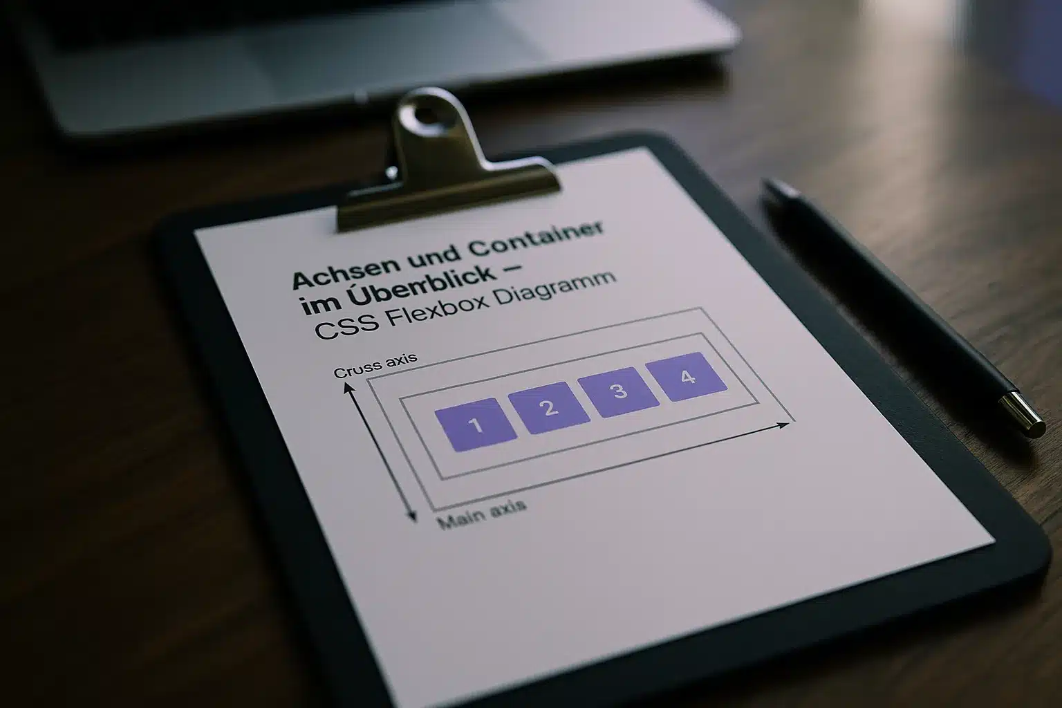 Achsen und Container im Überblick – CSS Flexbox Diagramm