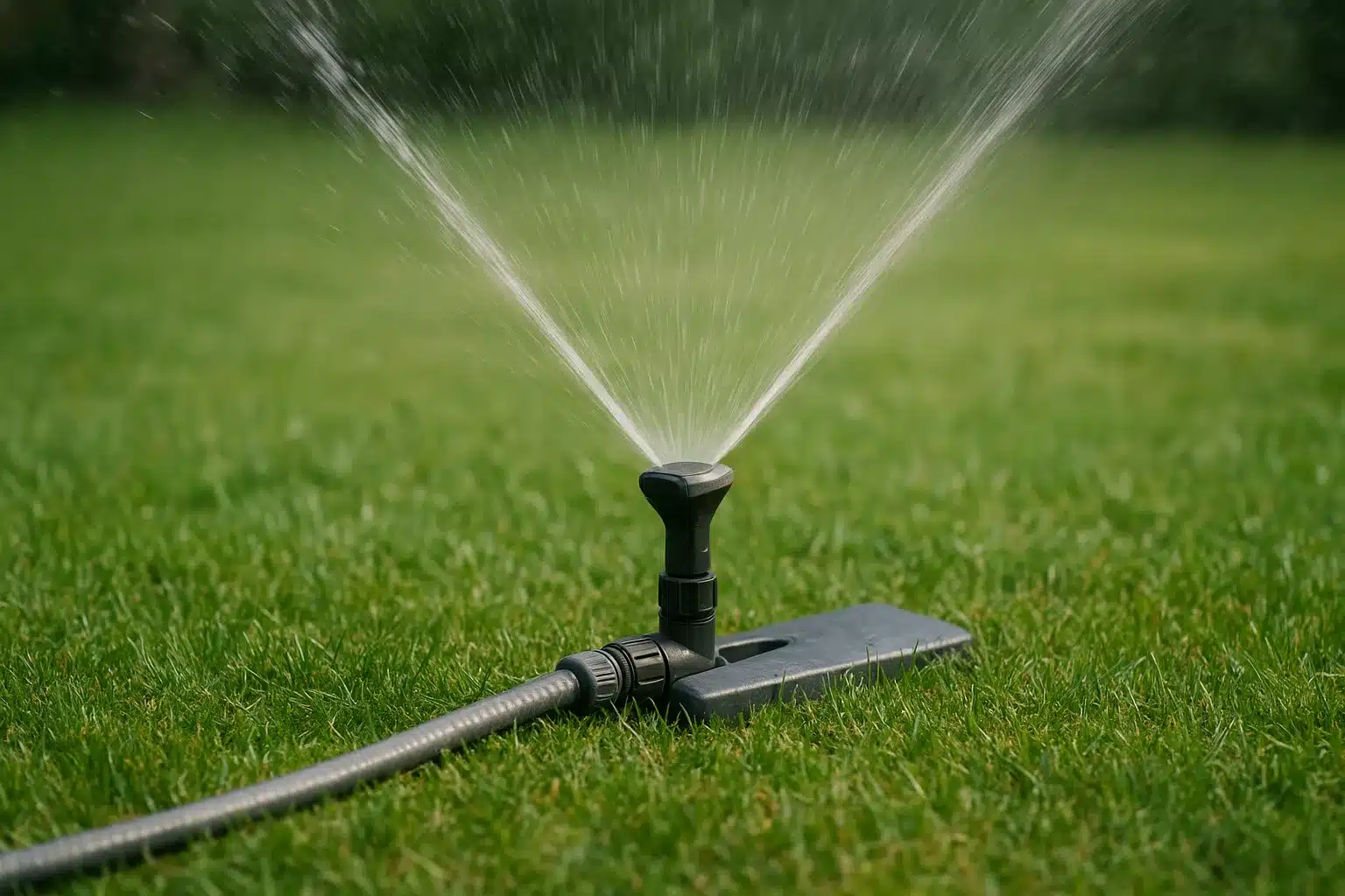 Sprinkler-Layout mit Überdeckung auf Rasenfläche