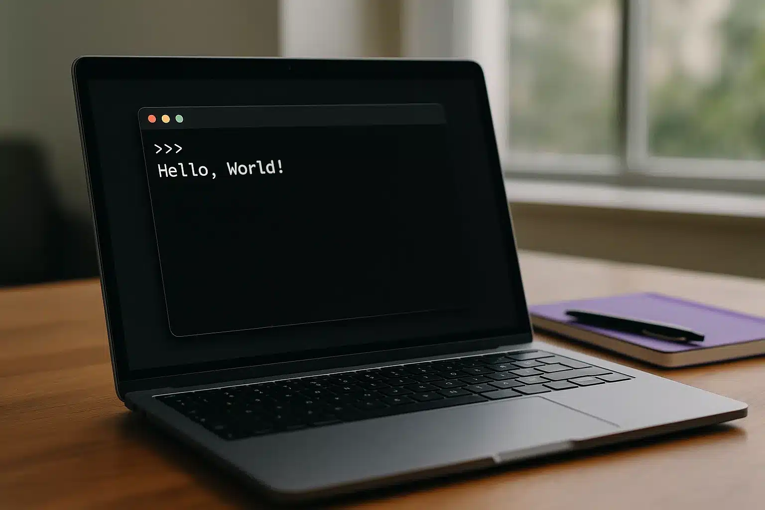 Erstes Terminalfenster mit Hello-World-Ausgabe – Python für Anfänger
