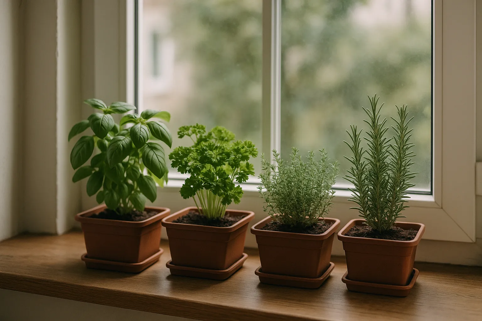 ideen fürs wochenende zu hause: Kräutergarten auf der Fensterbank