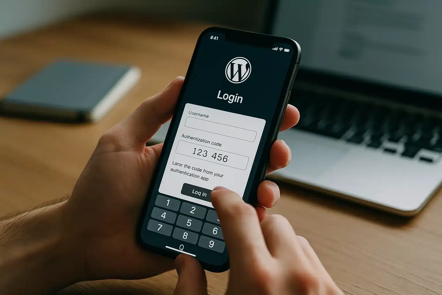 2FA-App und Login-Bildschirm – Anmeldung mit 2FA – WordPress Sicherheit