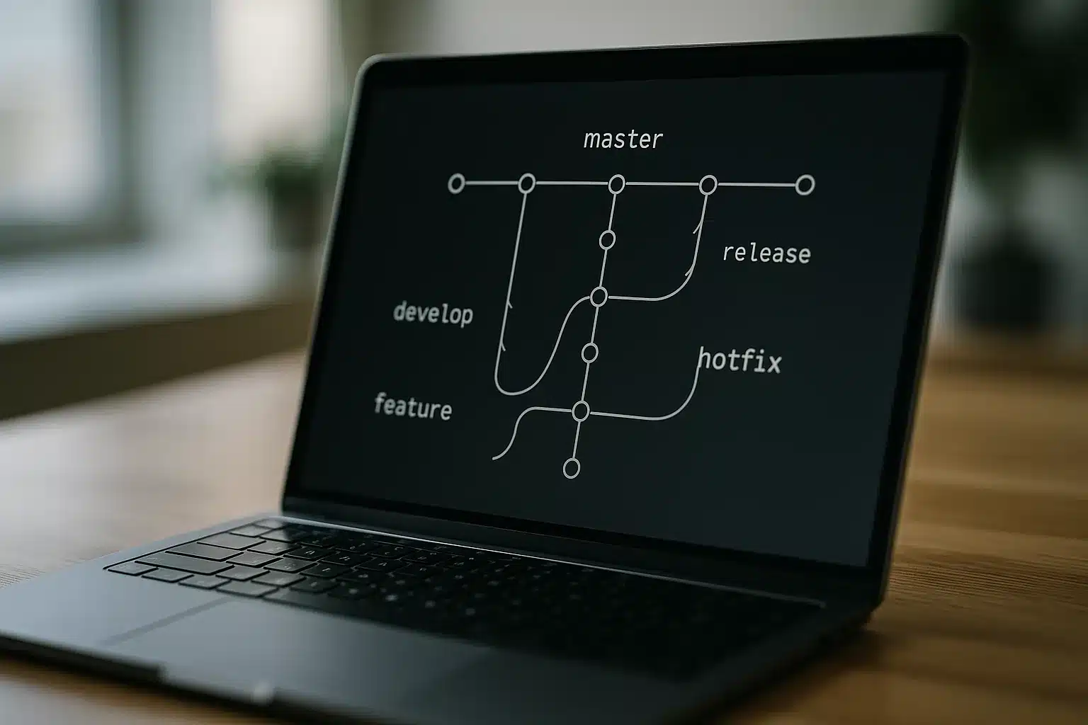 Visualisierung von Git Branching Strategien im Git Flow Kontext