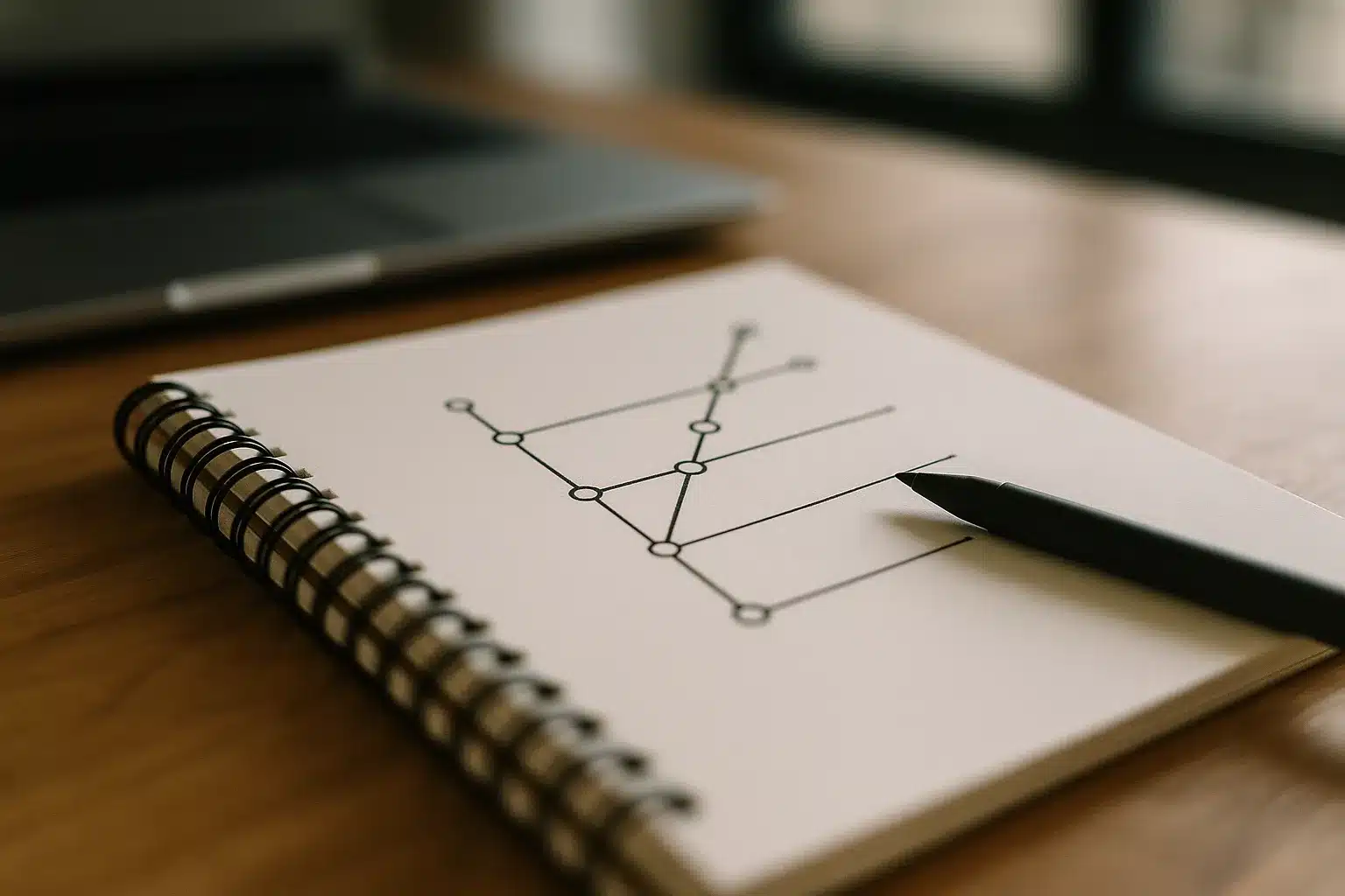 Skizze eines schlanken git branching modelle mit kurzen Branches