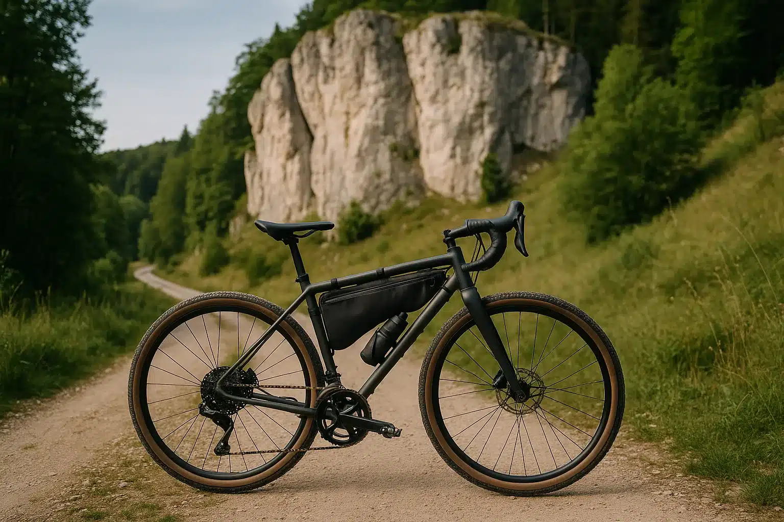 Kalkfelsen und Schotterpfad in der Fränkischen – Gravelbike Routen Bayern Panorama
