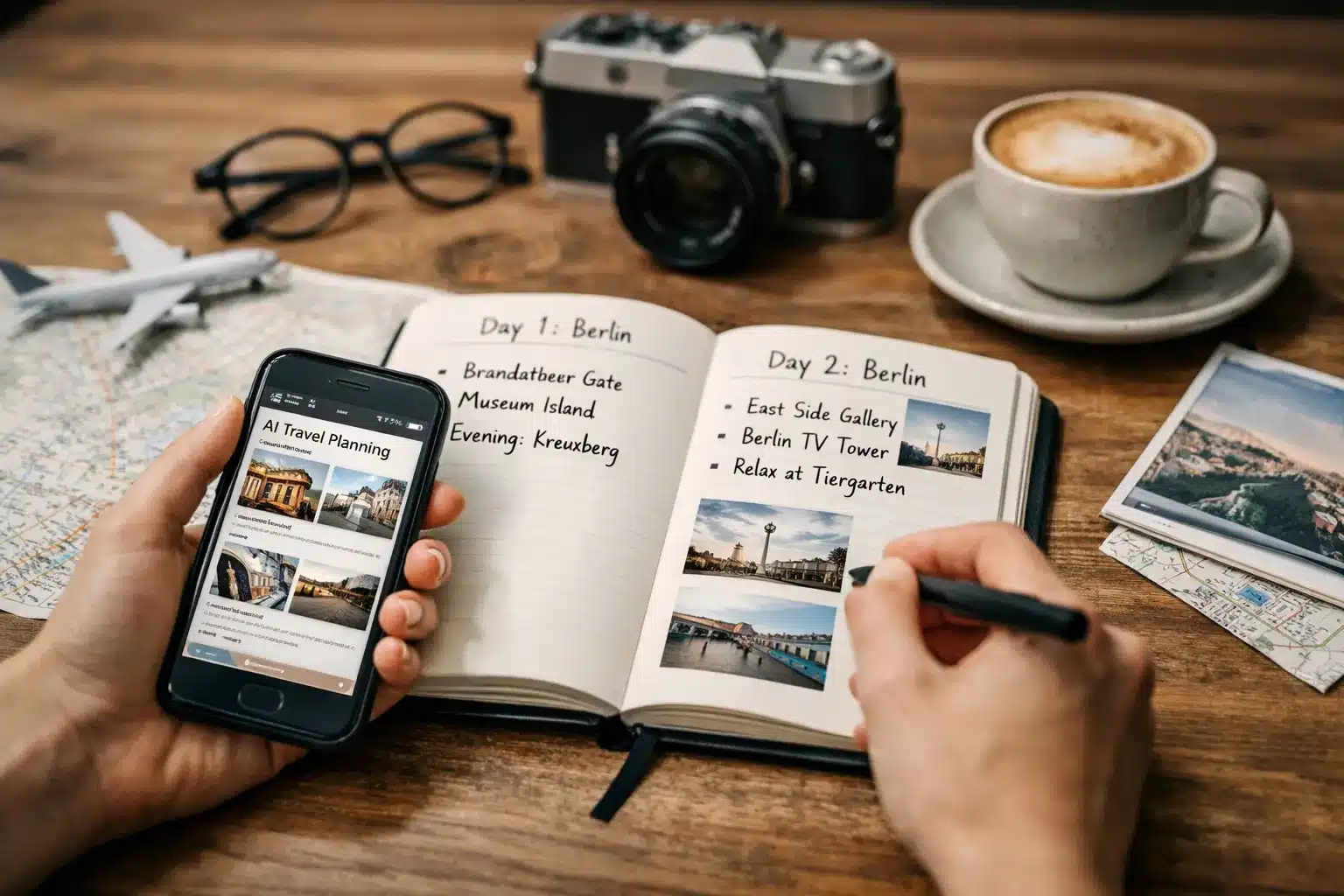 Visualisierung eines 2 Tage Plans in Berlin mit AI Reiseplanung Tools