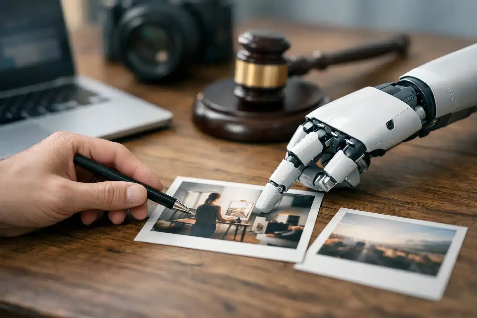 Visualisierung zu AI Bildrecht: menschliche Mitwirkung vs. Schutzfähigkeit