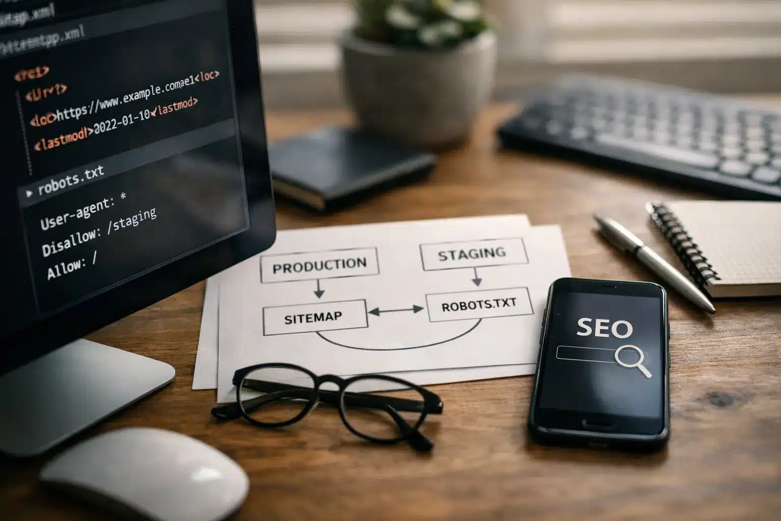 Übersicht: Next.js SEO mit Sitemap und robots Regeln für Prod und Staging