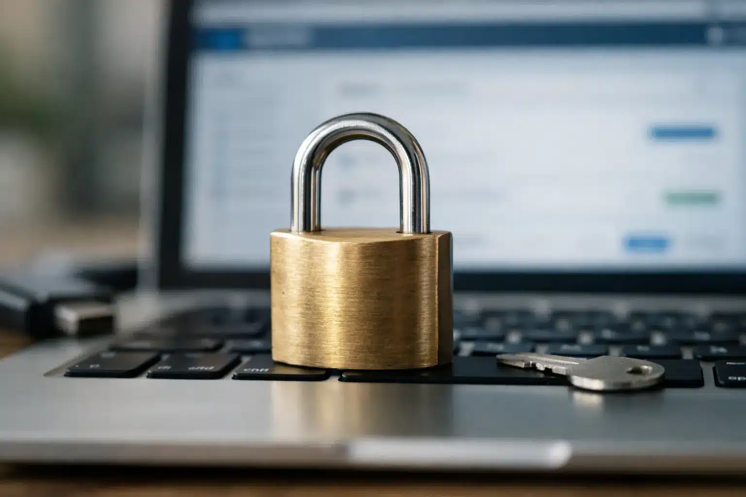Symbolbild: Schloss vor einer Webanwendung