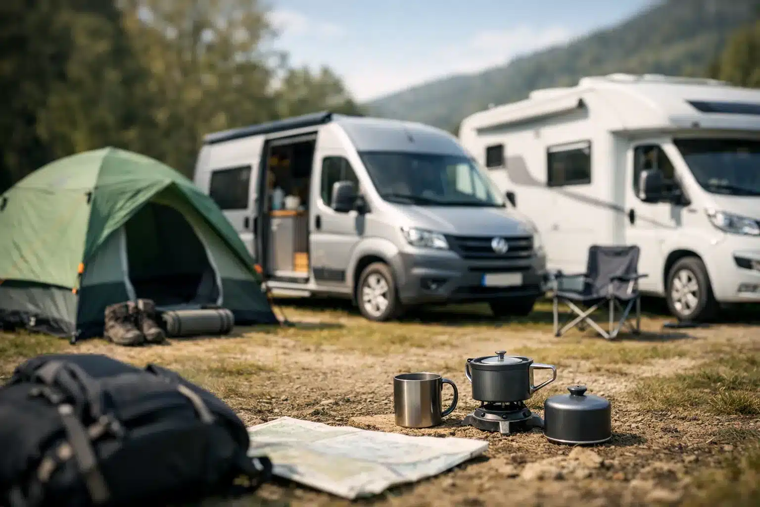 Camping Anfänger Tipps beim Vergleich von Zelt, Campervan und Wohnmobil