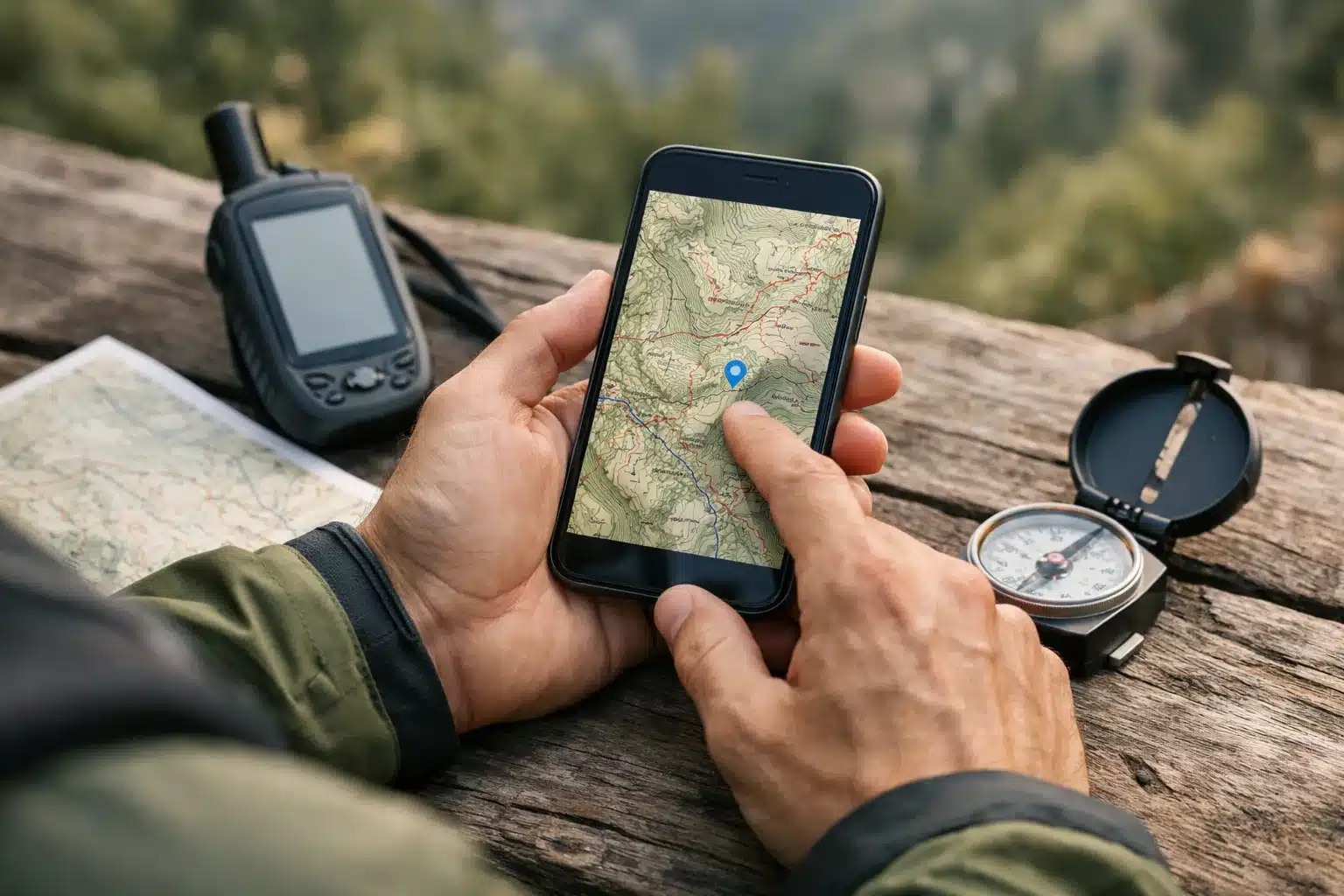 Wander Apps Vergleich mit Offline Karte auf dem Smartphone