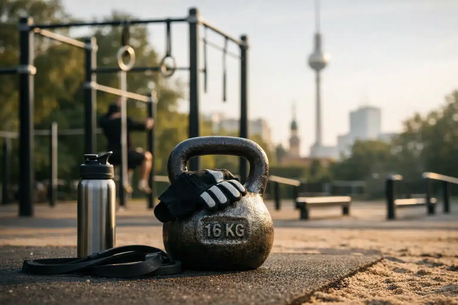 Fitness Outdoor Trends 2026, Calisthenics Park in Berlin am Morgen