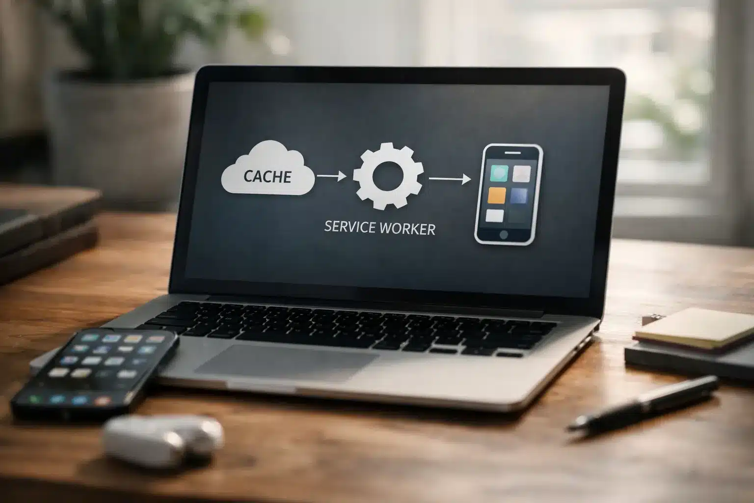 Schema für Progressive Web Apps mit Service Worker und Cache