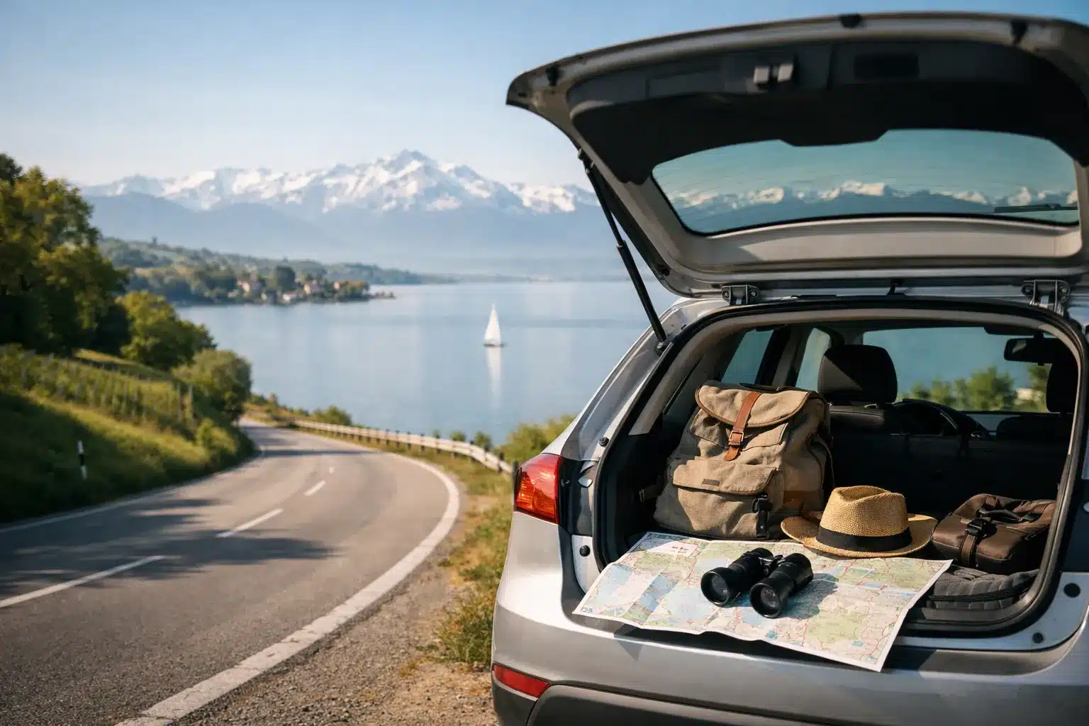 deutschland roadtrip am Bodensee mit Alpenblick